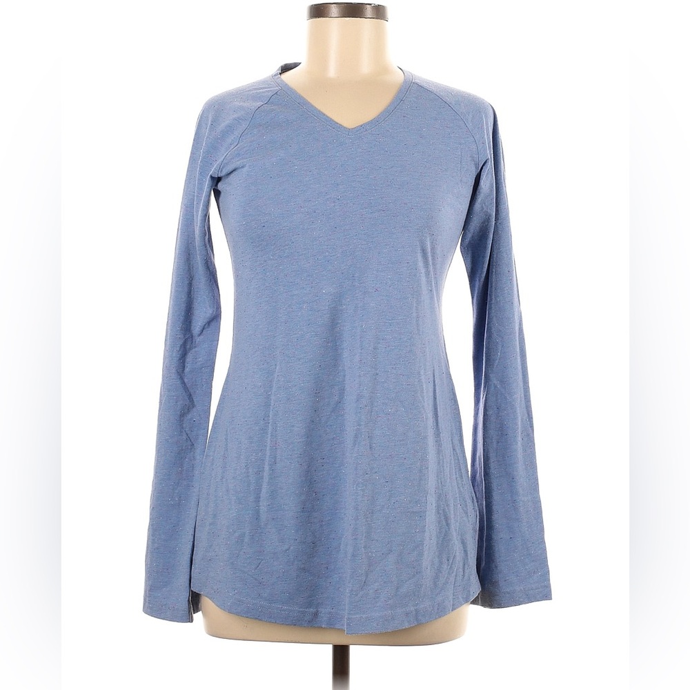 Columbia v neck long sleeve tee shirt speckled finish